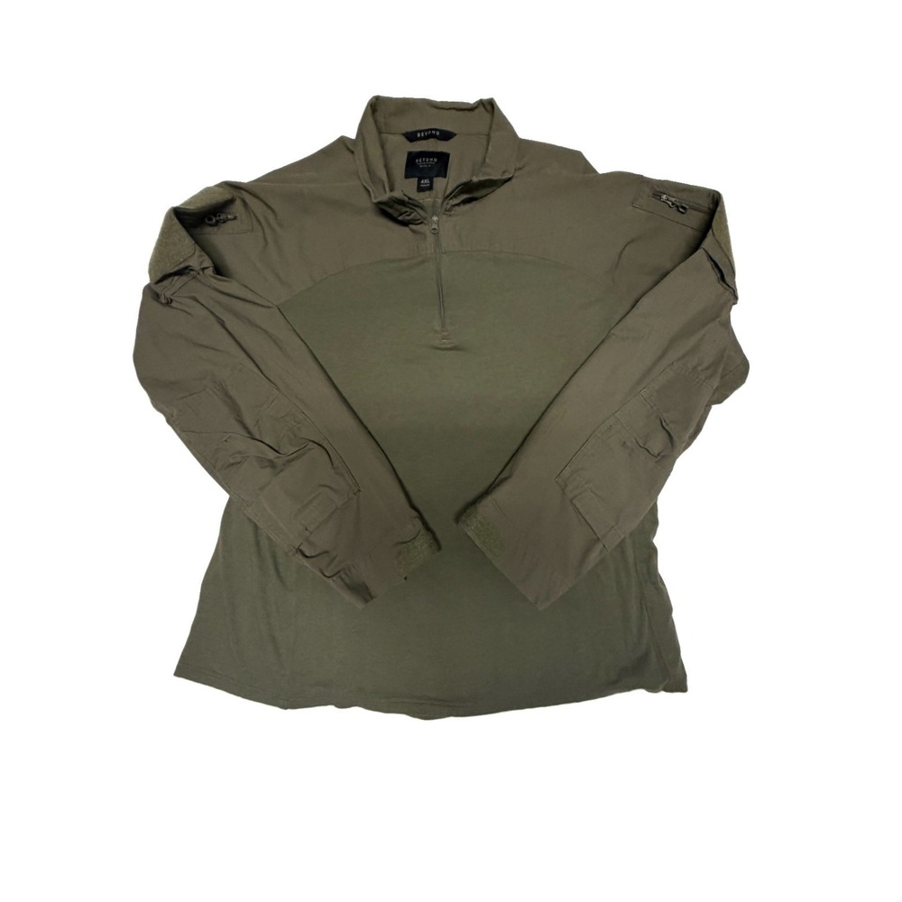 Beyond Clothing Systems 4XL Tactical Mission Shirt 1/4 Zip Green Corduroy